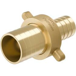 Brass hose nozzle union with flat gasket
