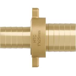 Brass hose nozzle union with flat gasket