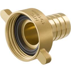 Brass hose tail with female thread and nut