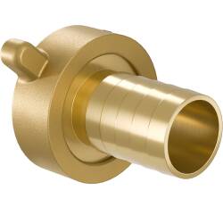 Brass hose tail with female thread and nut