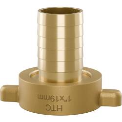 Brass hose tail with female thread and nut