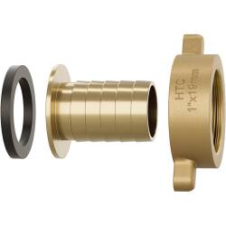 Brass hose tail with female thread and nut