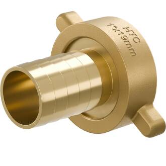 Brass hose tail with female thread and nut