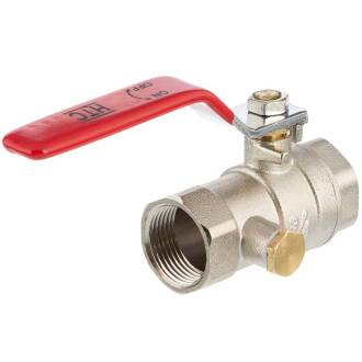 Brass female threaded ball valve with emptying and steel handle 1"
