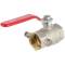 Brass female threaded ball valve with emptying and steel handle 1 1/4"