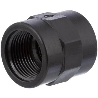 Muffe 2fach Innengewinde PP Schwarz 1/2"