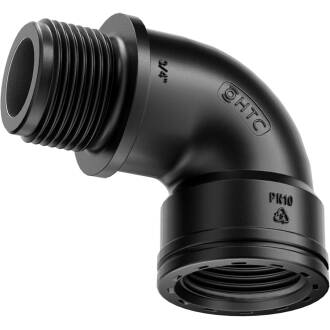 PP female/male threaded 90° elbow