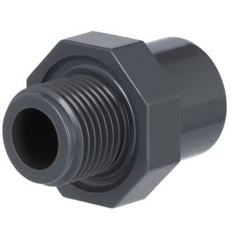 U-PVC male/female solvent adapter, male thread