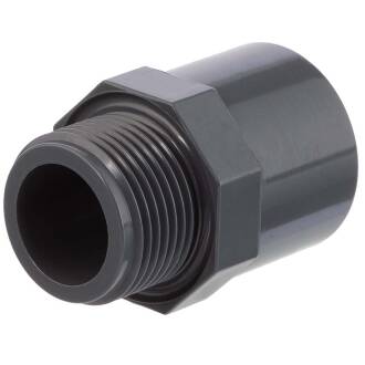 PVC-U Übergangsnippel Klebemuffe/-stutzen x Aussengewinde 25/32mm x 3/4"