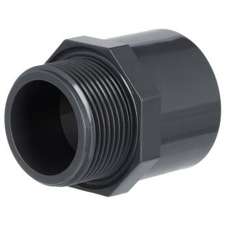 PVC-U Übergangsnippel Klebemuffe/-stutzen x Aussengewinde 40/50mm x 1 1/4"