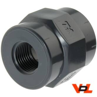 U-PVC solvent socket with female thread, 12 x 1/4"