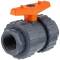 U-PVC and FPM Viton 2 way female threaded ball valve with nuts