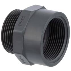 PVC-U Muffennippel, Aussengewinde x Innengewinde 3/8&quot; x 3/8&quot;
