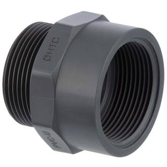 PVC-U male nipple, male thread x female thread 1/2"