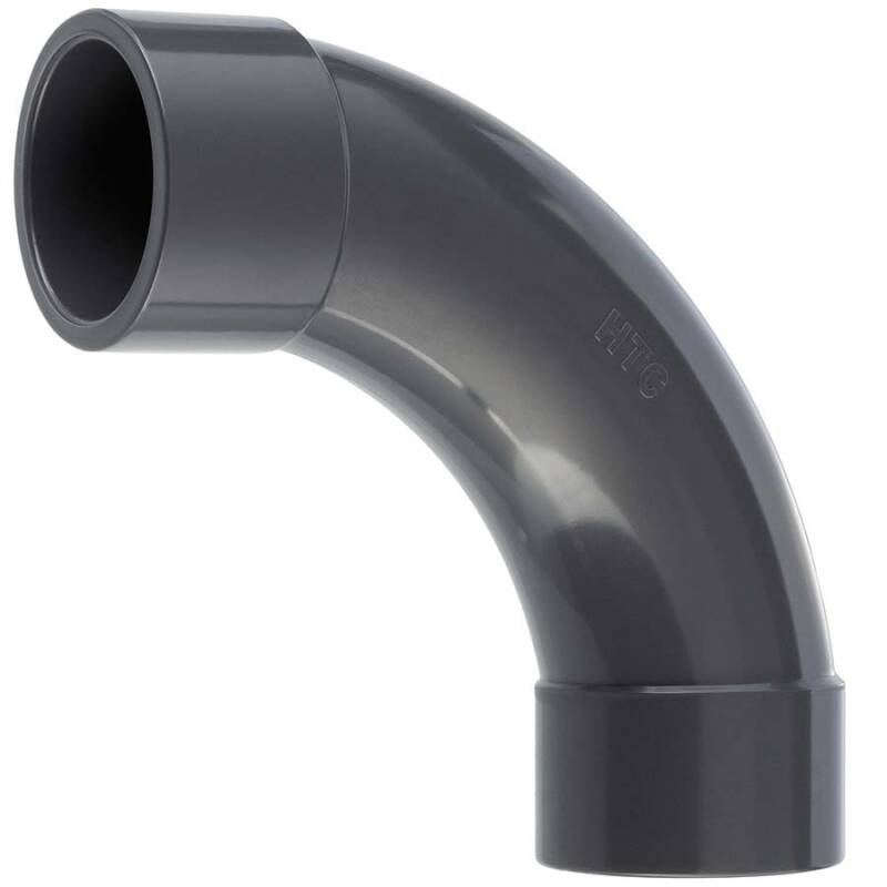 Curva a 90 a incollare f/f in PVC-U, 16 bar (stampaggio ad iniezione)