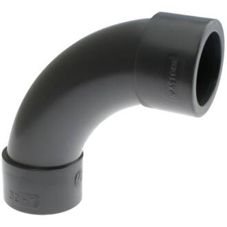PVC-U 90° injection-molded bend, 2 x solvent cement socket, 16 bar, 160 mm