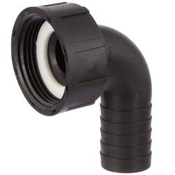 PP elbow 90&deg; hose tail with female thread and nut