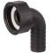 Portagomma curvo 90 con filetto femmina e ghiera in PP 25mm x 1 1/4"
