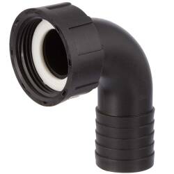 Portagomma curvo 90&deg; con filetto femmina e ghiera in PP 32mm x 1 1/4&quot;