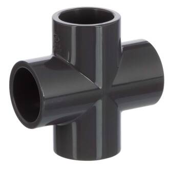 PVC-U cross piece, 4-way glue socket 16mm