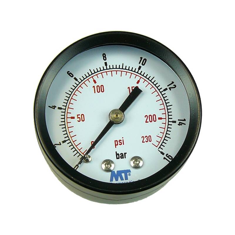 Manometer 1 1/2, brass rear centered joint 1/4