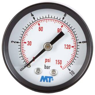 Manometer 1 1/2", brass rear centered joint 1/4"