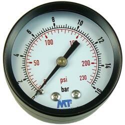 Manometer 1 1/2&quot;, brass rear centered joint 1/4&quot;