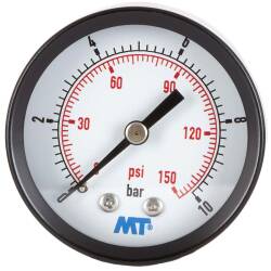 Manometer 1 1/2&quot;, brass rear centered joint 1/4&quot;