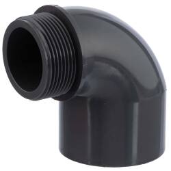 PVC-U Winkel 90&deg; Klebemuffe x Aussengewinde 50/63mm x 1 1/2"