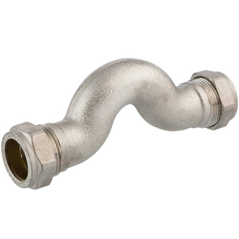 Brass S bend compression fitting