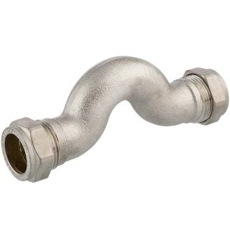 Brass S bend compression fitting 18 x 18mm