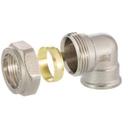 Brass elbow 90&deg; compression fitting x female thread