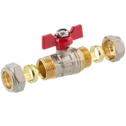 Brass ball valve compression fitting