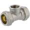 Brass tee 90° compression fitting x female thread