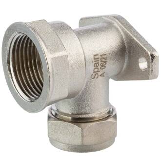 Brass compression fitting with flange x female thread 22mm x 3/4"
