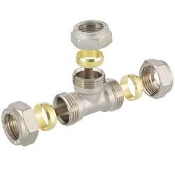 Brass tee 90&deg; compression fitting