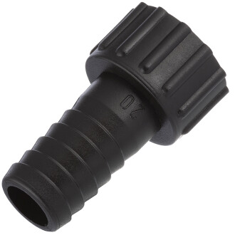 PP hose nozzle with female thread and nut 3/4" x 20mm
