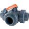 U-PVC 3 way ball valve, adjustable T-pattern, socket 40mm