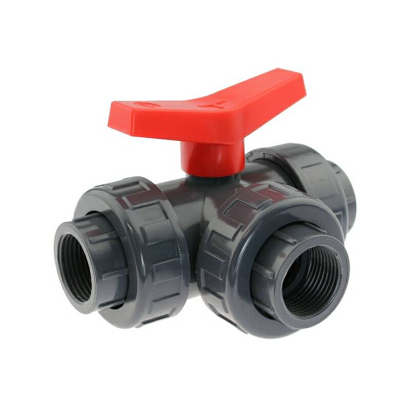 U-PVC 3 way ball valve - female thread