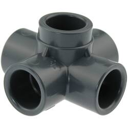 U-PVC fivefold solvent cross with central drain
