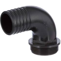 PP hose nozzle 90&deg;, external thread x nozzle 1 1/2" x 40mm