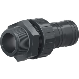 U-PVC male threaded union with hose nozzle 3/8" x 16mm