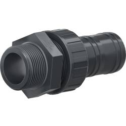 U-PVC male threaded union with hose nozzle 3/8" x 16mm