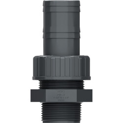 U-PVC male threaded union with hose nozzle 3/8" x 16mm