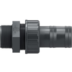U-PVC male threaded union with hose nozzle 3/8" x 16mm