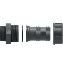 U-PVC male threaded union with hose nozzle 3/8" x 16mm