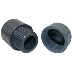 U-PVC end cap set - socket, male thread and cap 20mm x 1/2&quot;