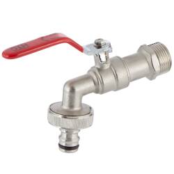 Brass ball valve spigot male thread x QuickConnector