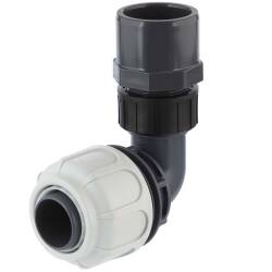 Compression fitting 90&deg; BD FAST with solvent socket for PoolFlex solvent flexible pipes