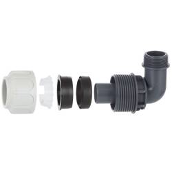 Compression fitting 90&deg; BD FAST with male thread for PoolFlex solvent flexible pipes